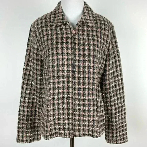 Vtg Jessica Howard blazer size 12 pink Gray tweed - Picture 8 of 12